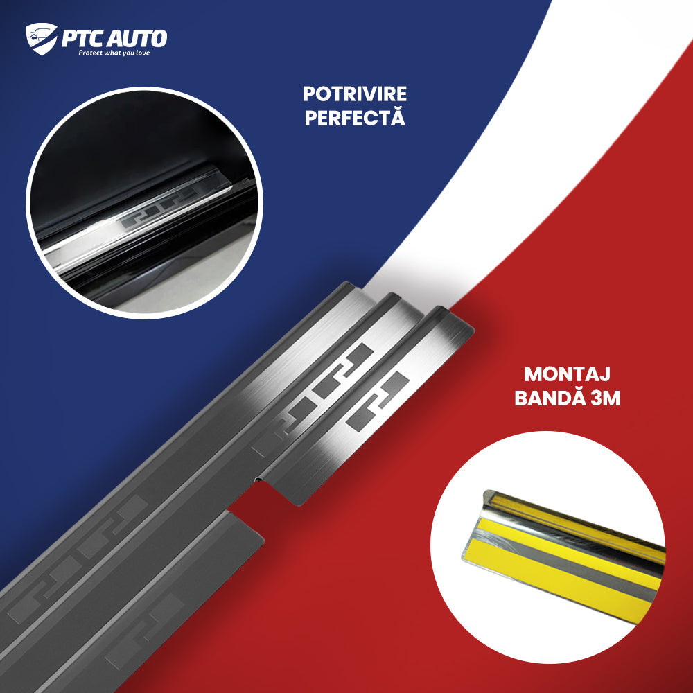 Protectie praguri usi inox Peugeot 4007, an fabricatie 03.2007 - 08.2012, caroserie suv | 08-0615