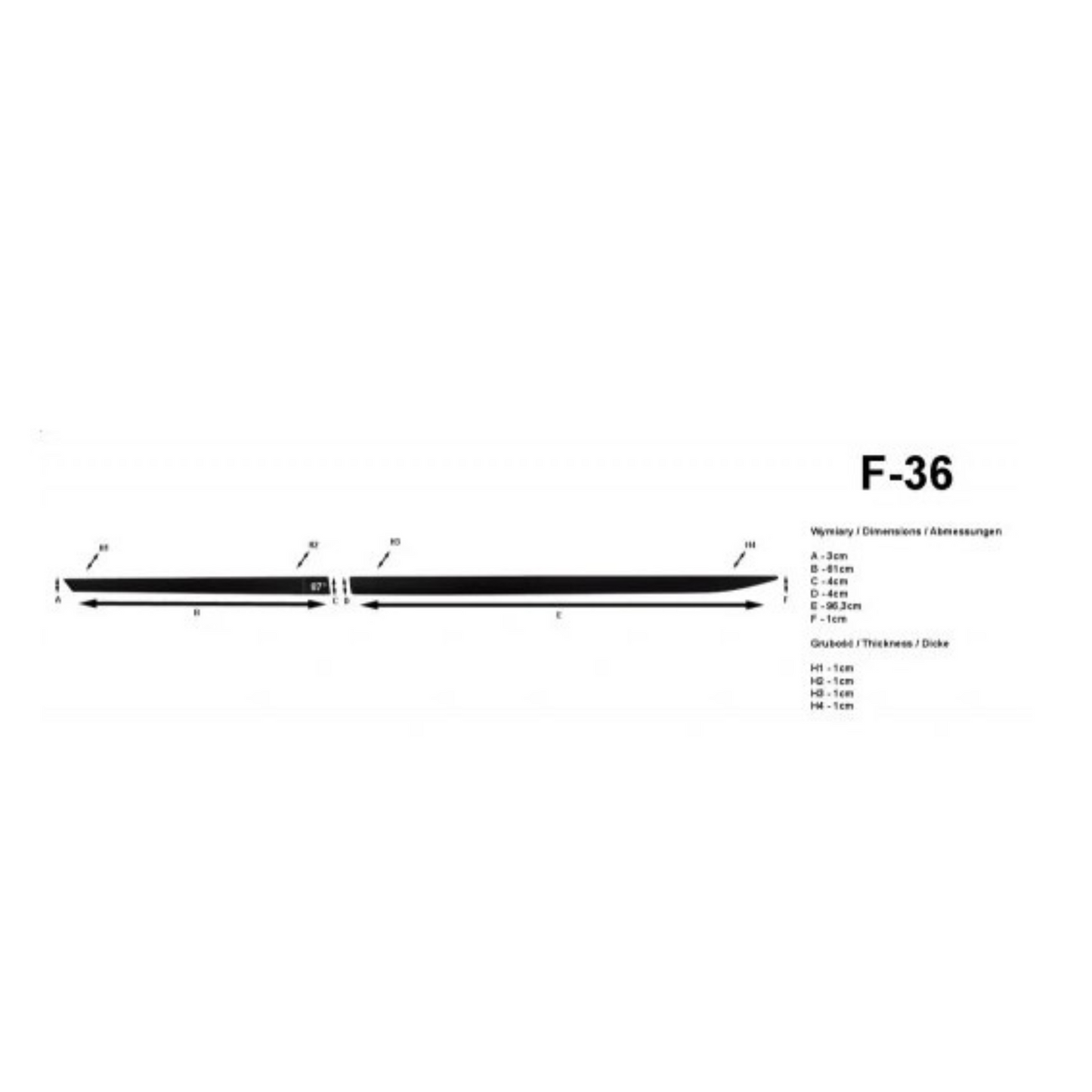 Bandouri laterale Chevrolet Aveo T300, an fabricatie 06.2011 - 10.2020, caroserie hatchback | F-36