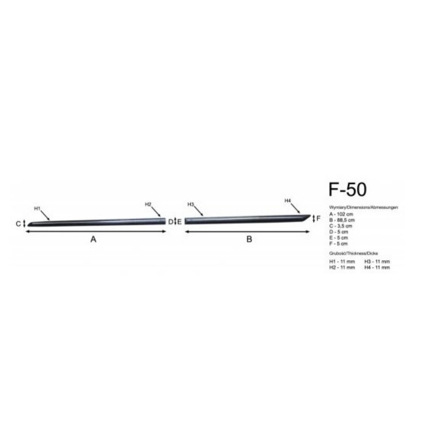 Bandouri laterale Ssang Yong Musso, an fabricatie 2018 - prezent, caroserie pick-up | F-50