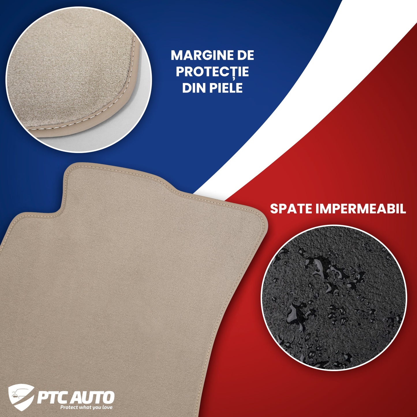 Covorase auto mocheta (bej) Jeep Compass I, caroserie SUV, fabricatie 07.2007 - 07.2017 #1 - 3