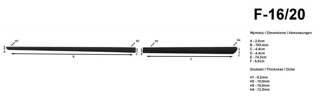 Bandouri laterale Honda Civic IX, an fabricatie 03.2012 - 04.2017, caroserie sedan | F-16/20