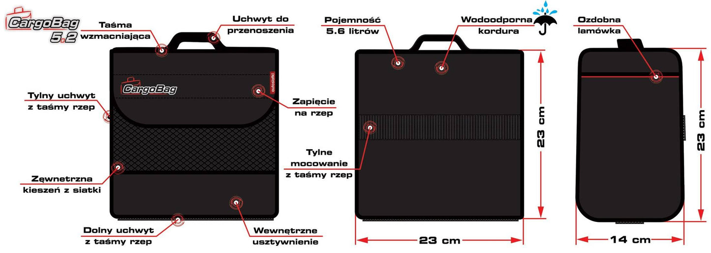 Geantă organizatoare de portbagaj CargoBag 23cm