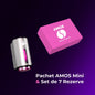 Pachet Amos mini Pink - difuzor gri de parfum + set pink cu 7 parfumuri de rezervă - Auto Alorria