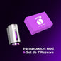 Pachet Amos mini Purple - difuzor gri parfum + set purple cu 7 parfumuri de rezervă - Auto Alorria