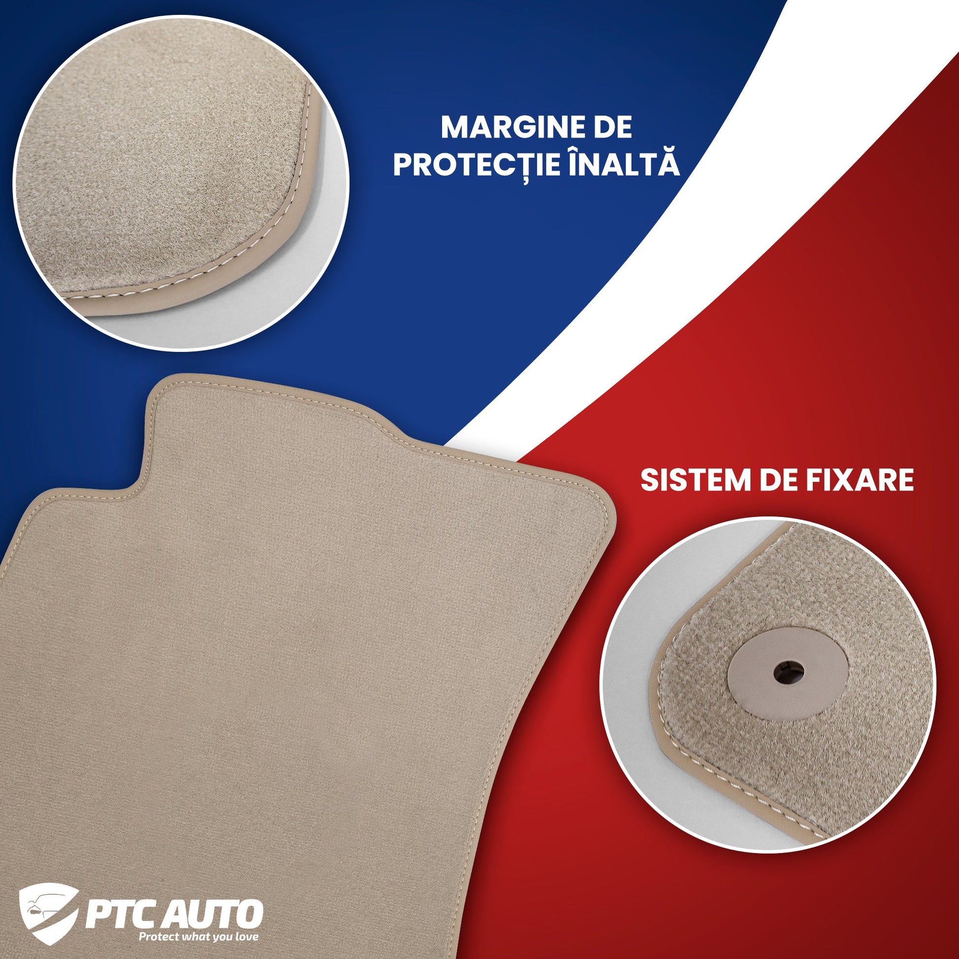 Covorase auto mocheta (bej) Lancia Ypsilon fabricatie 2011 - prezent, caroserie hatchback, sistme de prindere standard - 2