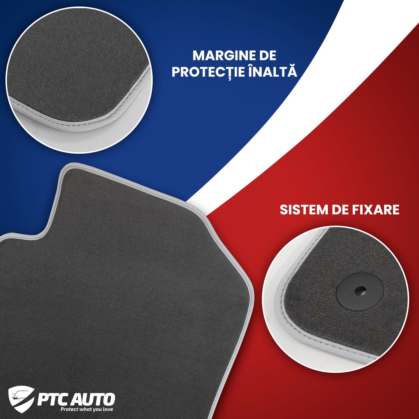 Covorase auto mocheta (gri) Dacia Sandero II fabricatie 12.2012 - 12.2020, caroserie hatchback, sistme de prindere standard - 2