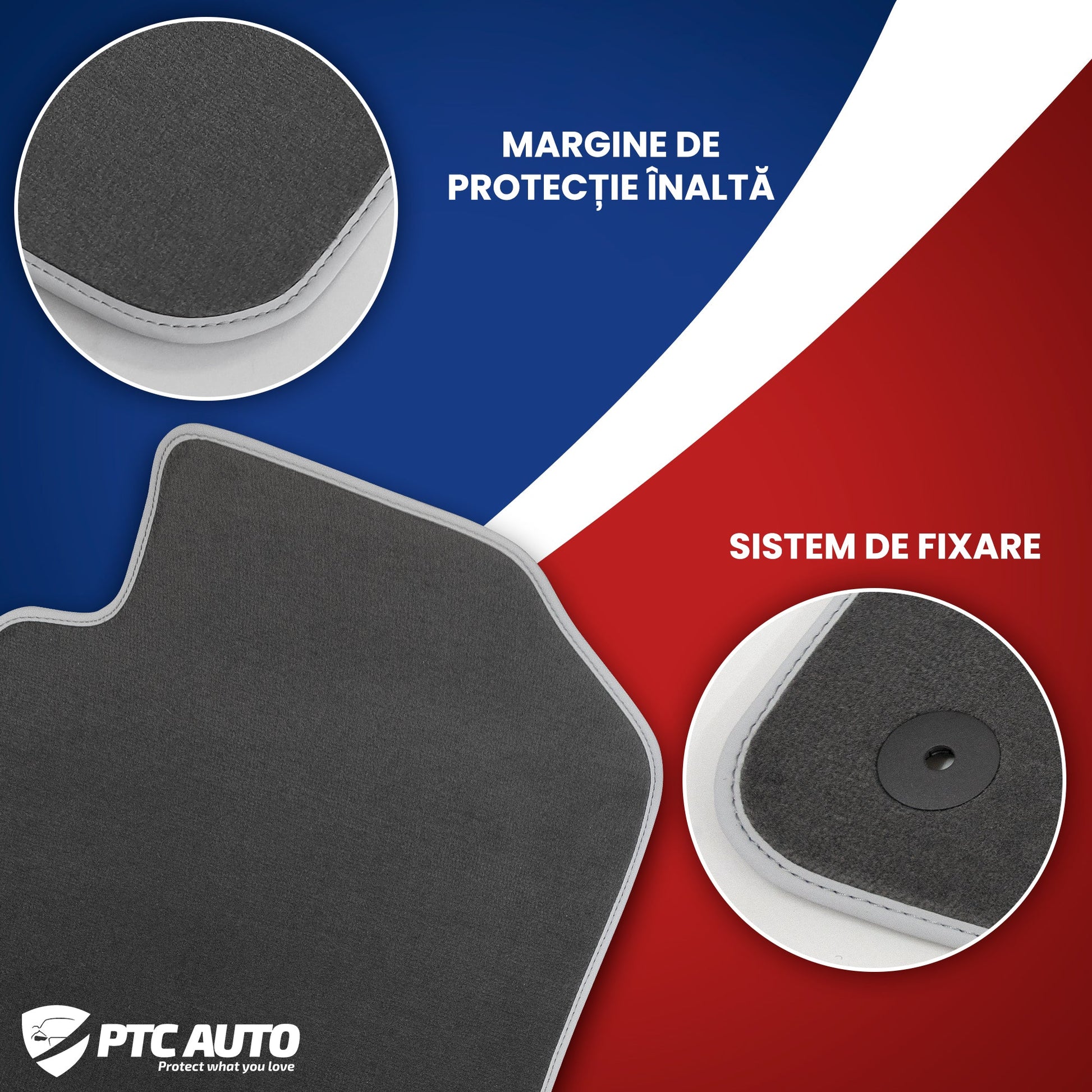 Covorase auto mocheta (gri) Dacia Sandero II fabricatie 12.2012 - 12.2020, caroserie hatchback, sistme de prindere standard - 2