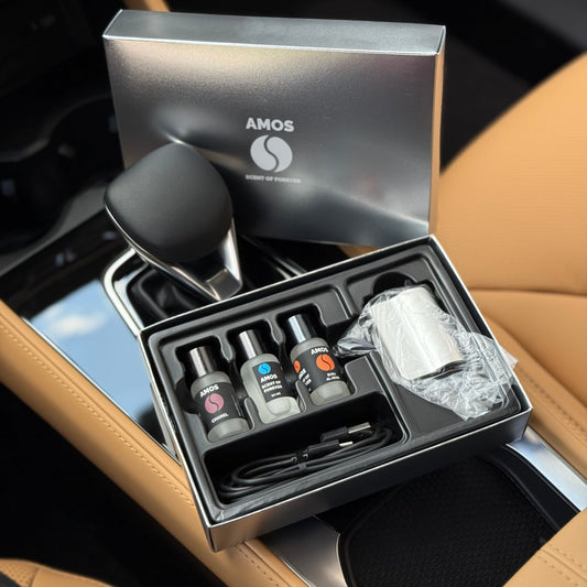 Difuzor AMOS mini gri deschis + 3 parfumuri CADOU + Transport GRATUIT - Auto Alorria
